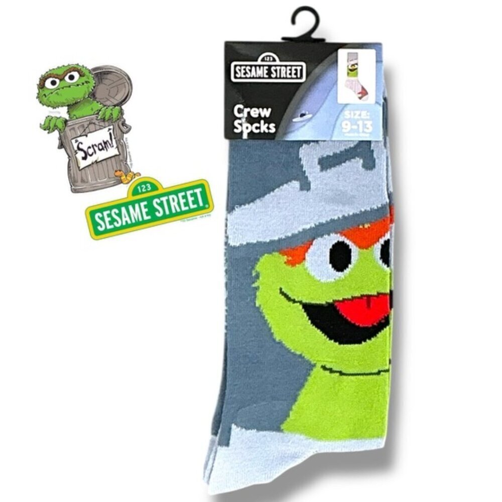 Sesame Street Crew Socks Oscar the Grouch Fun Novelty Adult Unisex Mens One Size - Picture 16 of 16
